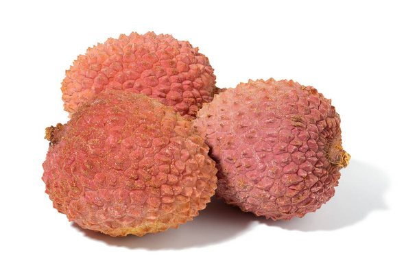Lychee fruit on a white isolated background, close up - Foto, Imagen