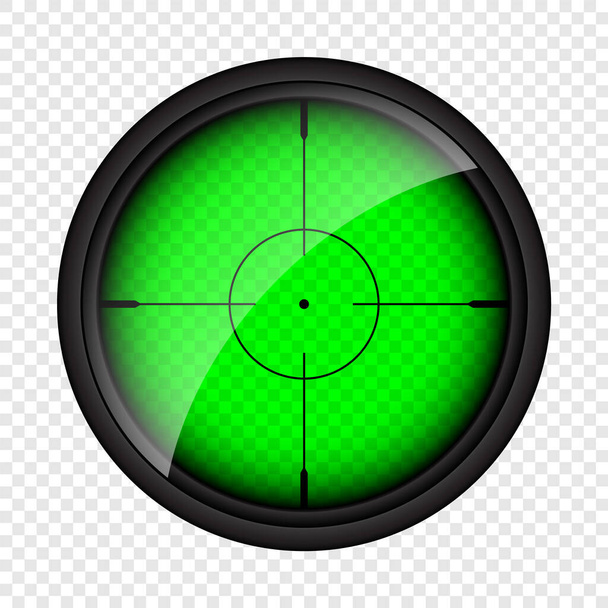 Weapon night sight, sniper rifle optical scope. Hunting gun viewfinder with crosshair. Aim, shooting mark symbol. Military target sign, silhouette. Game interface UI element. Vector illustration. - Vector, Image
