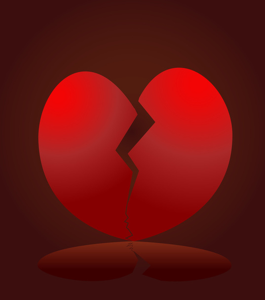 Kırık kalp vektör çizim - Vektör, Görsel