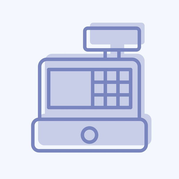 Icon Cash Register. related to Online Store symbol. two tone style. simple illustration. shop - Vektor, kép