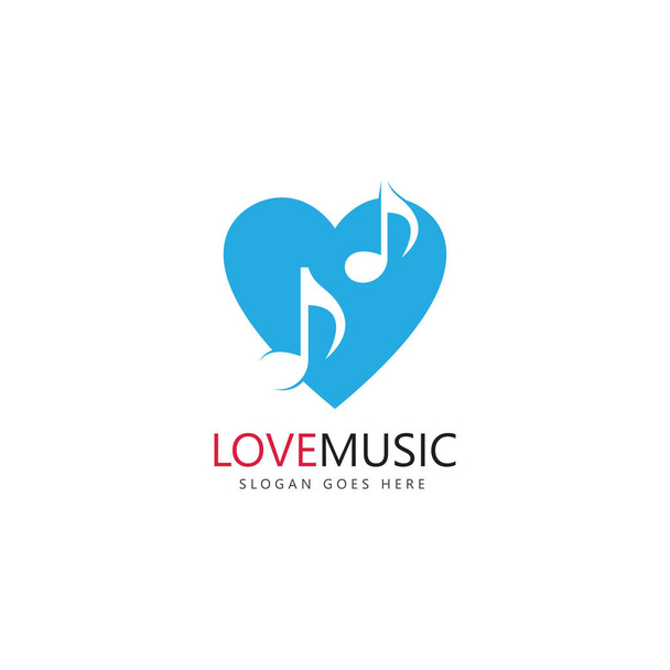 love music logo template vector - Vector, afbeelding