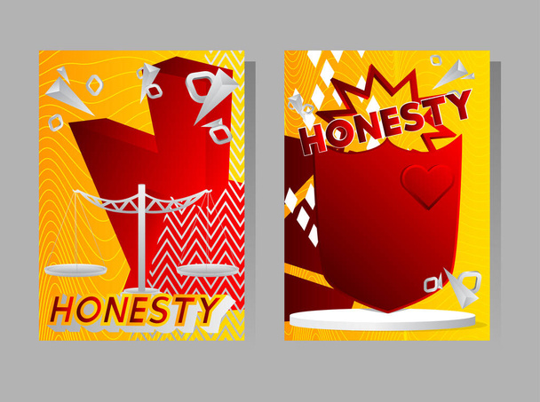 Honesty Poster vector illustration. Abstract event background template for website, banner, book cover, presentation. - Vector, imagen