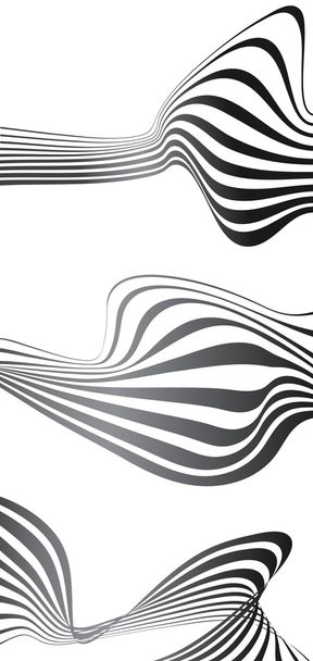 光学効果メビウス ウェーブ ストライプ デザイン - ベクター画像