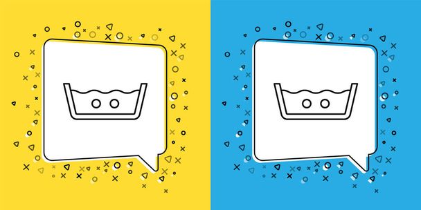 Set line Washing under 40 degrees celsius icon isolated on yellow and blue background. Temperature wash. Vector. - Vector, Image