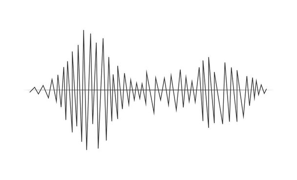 Звуковая волна с черными линиями сигнала для аудио и песни эквалайзера. Иллюстрация в графическом дизайне - Фото, изображение