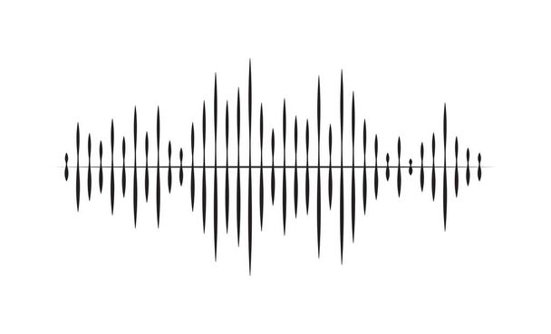 Line sound wave for music player, audio recording or radio signal. Illustration in graphic design isolated - Zdjęcie, obraz