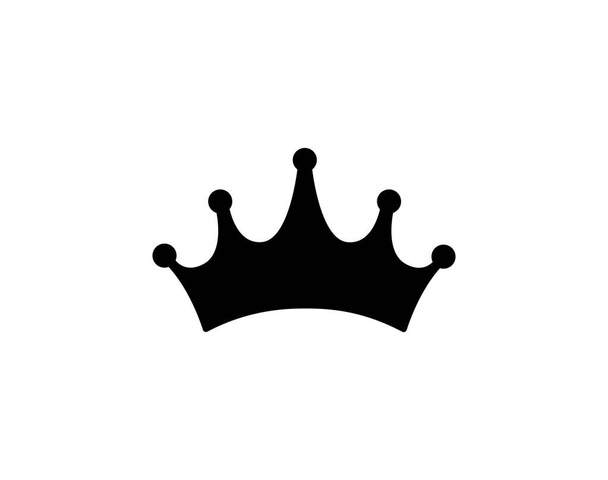 Черный силуэт короны икона. Королевский головной убор и роскошный элемент имперского декора с геральдическим векторным орнаментом - Вектор,изображение