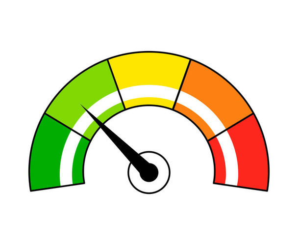 Круглый спидометр. Измеритель мощности с циферблатом с положительным зеленым и отрицательным красным давлением с индикатором вектора приборной панели - Вектор,изображение