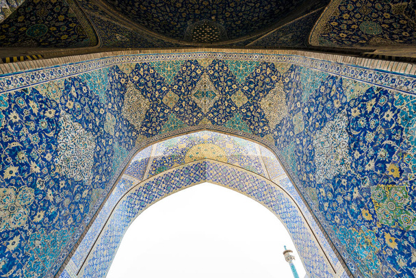 Tiles passage in Shah Mosque - Imam Mosque in Isfahan city, Iran - Photo, Image
