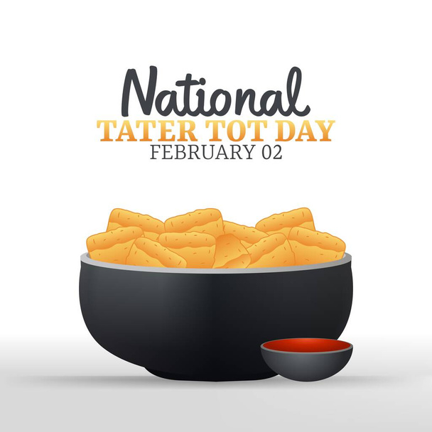 vector graphic of national tater tot day good for national tater tot day celebration. flat design. flyer design.flat illustration. - Vector, Imagen