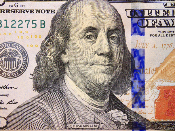 банкнота в сто долларов с изображением президента
 - Фото, изображение