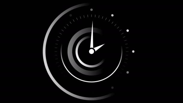 Clock Animation in 12 Hour Loop animation with optional luma matte. Alpha Luma Matte included. 4k video - Filmagem, Vídeo