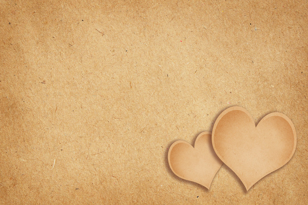 Craft paper background with hearts - Photo, image