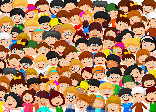 Crowd children cartoon - Vector, Image