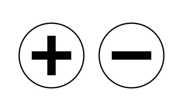 Más y menos iconos establecidos. más signo y símbolo. añadir más icono - Vector, Imagen