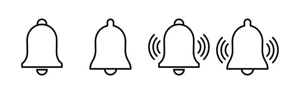 Bell Icon vector for web and mobile app. Notification sign and symbol for web site design - Vector, Image