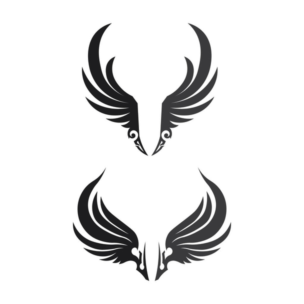 Modèle de conception d'illustration de symbole d'icône vectorielle de logo d'ailes - Vecteur, image