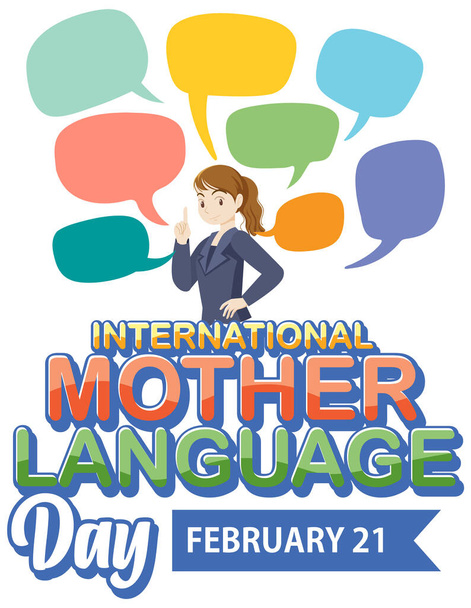 International mother language day banner illustration - Vetor, Imagem