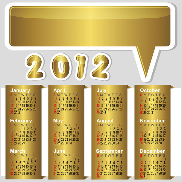 American calendar 2012. - Вектор, зображення
