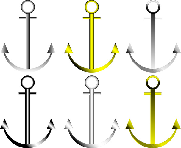Set of anchor symbols - Vettoriali, immagini