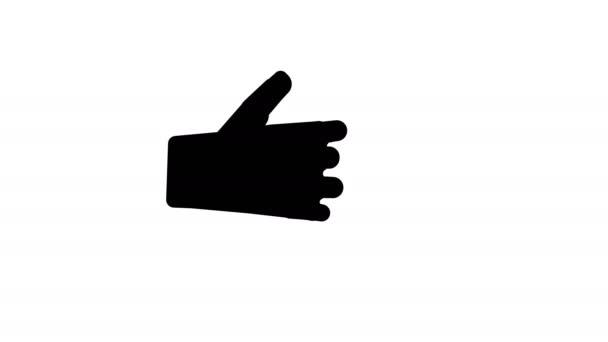 Thumbs up hand animation. Like Success gesture. Emoticon sign. 4k video - Video, Çekim