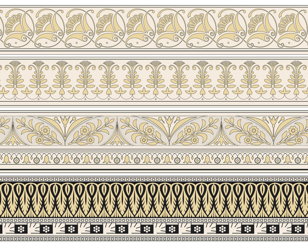 Conjunto de cuatro bordes decorativos
 - Vector, Imagen