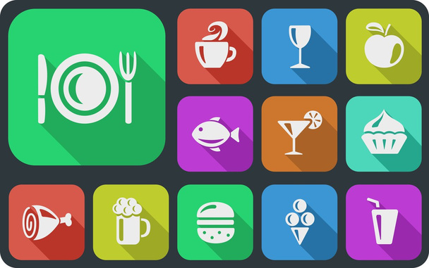 Food and drink buttons - Вектор,изображение
