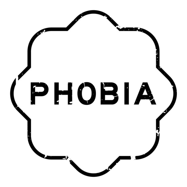 Grunge black phobia word rubber seal stamp on white background - Vector, imagen