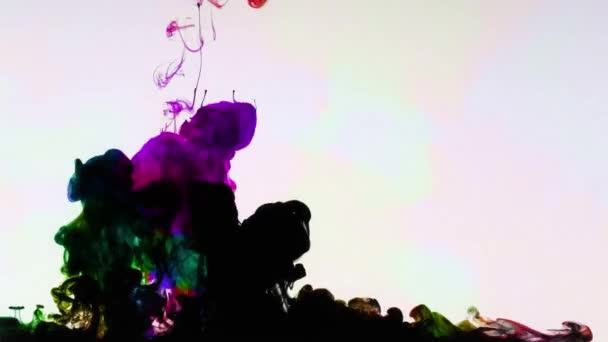 Colorful Paint Ink Drops Splash in Underwater in Water Pool - Felvétel, videó