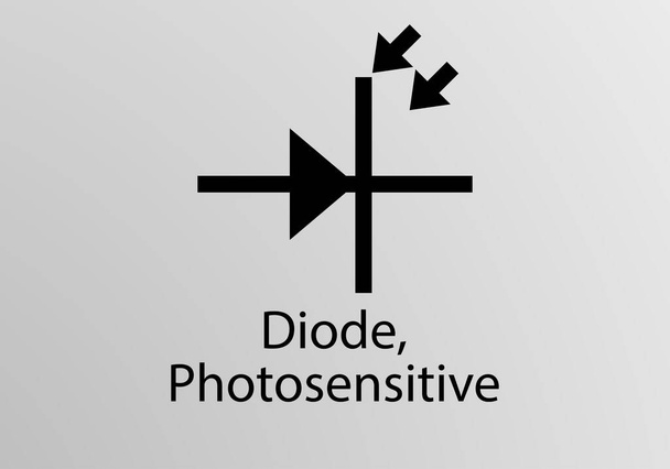 Diode Photosensitive Engineering Symbol, Vector symbol design. Engineering Symbols. - Vector, imagen