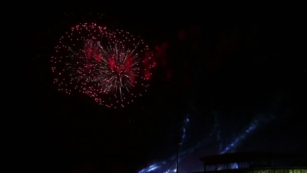 Colorful Firework lights streaks in the night sky. - Footage, Video