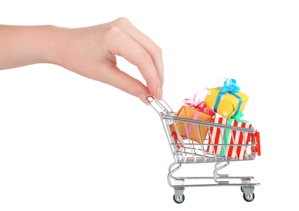 Hand with shopping cart - Foto, Imagem