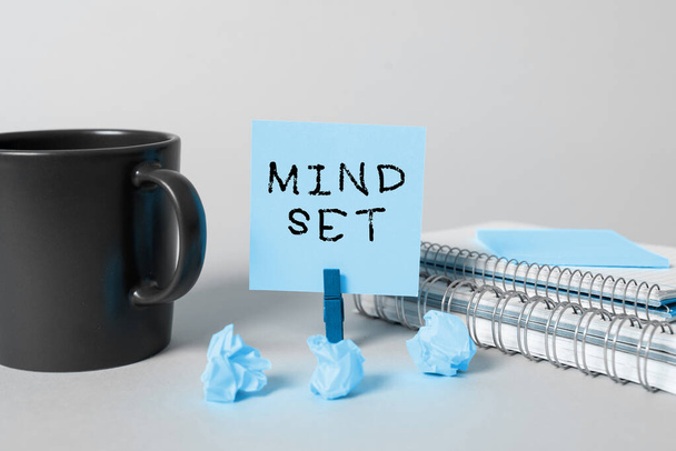 Teksti osoittaa inspiraatiota Mind Set, Business lähestymistapa Standardi ajatus henkilö, mitä hän tulee tekemään - Valokuva, kuva