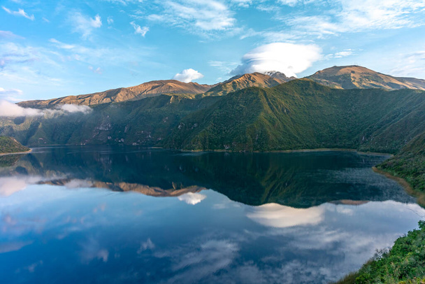 Cuicocha crater lake at the foot of Cotacachi Volcano in the Ecuadorian Andes.  - Photo, Image