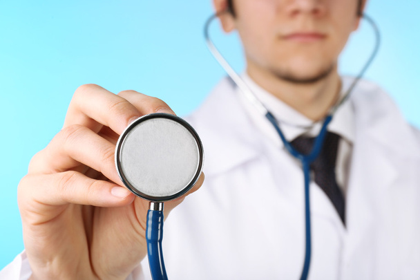 Male doctor working with stethoscope - Photo, Image