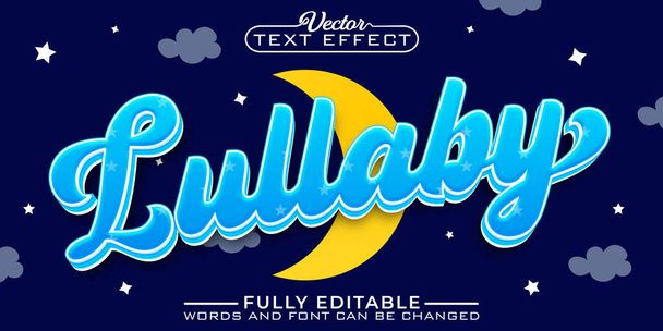 Cartoon Blue Lullaby Vector Editable Text Effect Template - Vektori, kuva