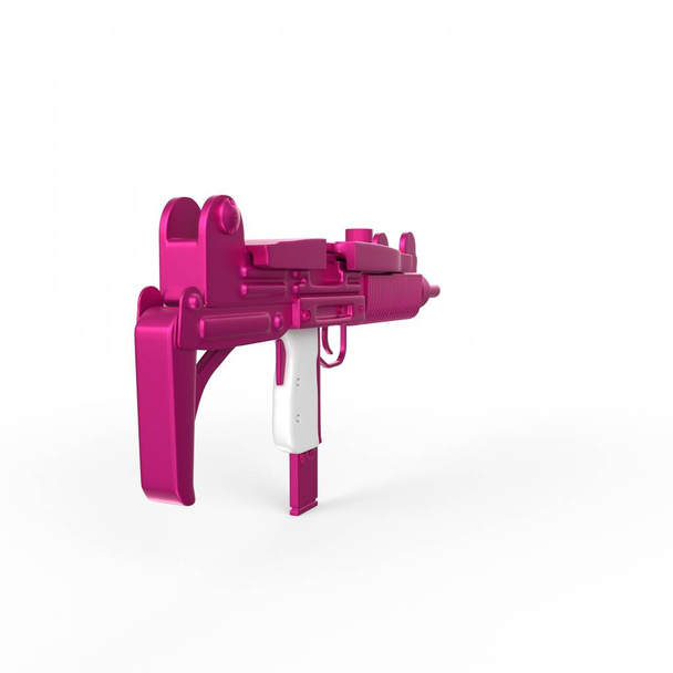 3D візуалізація рожевого іграшкового робота ізольовано на білому тлі
 - Фото, зображення