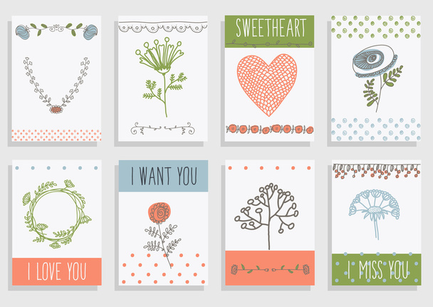 Templates for greeting card. - Vektor, Bild