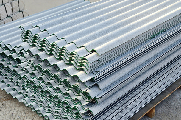 Corrugate gypsum roof sheet storage in warehouse - Photo, Image
