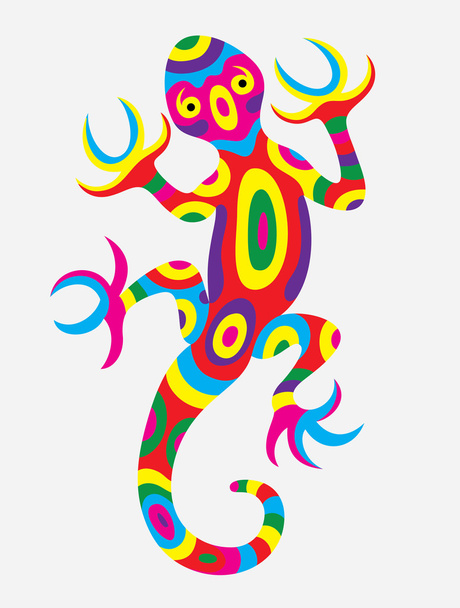 Lizard abstract colorfully - Vector, Image