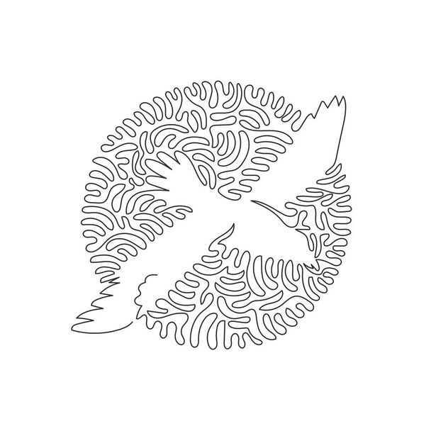Continuous one curve line drawing of funny albatros abstract art in circle. Single line editable stroke vector illustration of albatros large seabirds for logo, wall decor and poster print decoration - Vecteur, image