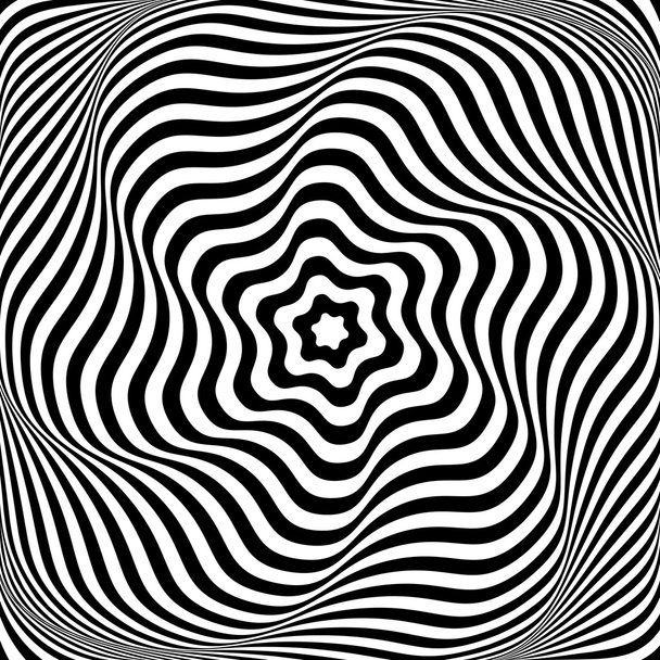 Illusie van golvende rotatie beweging. Abstracte op kunst illustratie - Vector, afbeelding
