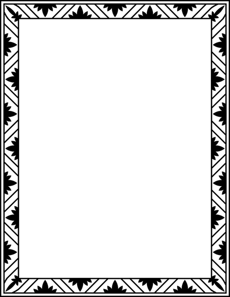 Decorative black frame on a white background - Vector, Image