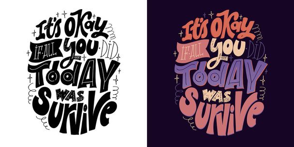 Cute hand drawn doodle lettering motivation postcard. Lettering fot t-shirt design, mug print. - Vector, afbeelding