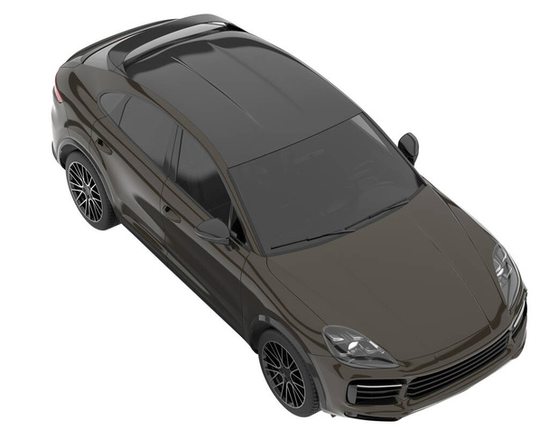 Ρεαλιστικό SUV απομονώνονται σε φόντο με μάσκα. 3D απόδοση - εικονογράφηση - Φωτογραφία, εικόνα