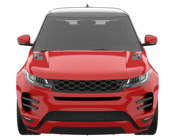 Ρεαλιστικό SUV απομονώνονται σε φόντο με μάσκα. 3D απόδοση - εικονογράφηση - Φωτογραφία, εικόνα