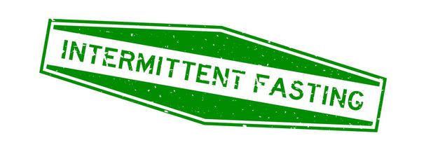 Grunge green intermittent fasting word hexagon rubber seal stamp on white background - Vektor, obrázek