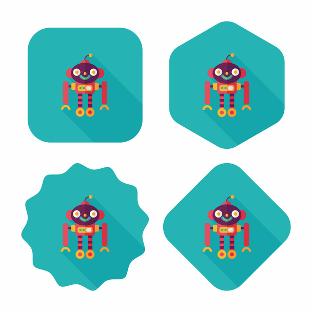 robot concept flat icon with long shadow,eps10 - ベクター画像