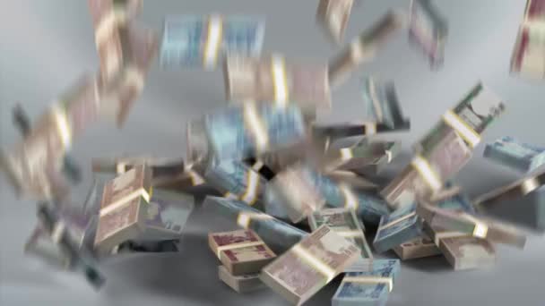 Afghanistan Banknotes Money Bundles Falling / Afghan afghani / Currency  / AFN - Materiał filmowy, wideo