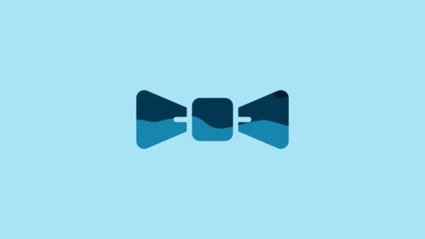 Blue Bow tie icon isolated on blue background. 4K Video motion graphic animation . - Séquence, vidéo